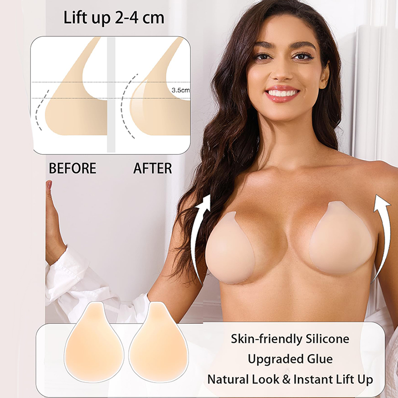 Backless Bra Sticky - 1/2 Paar klebrige BHs für Damen,