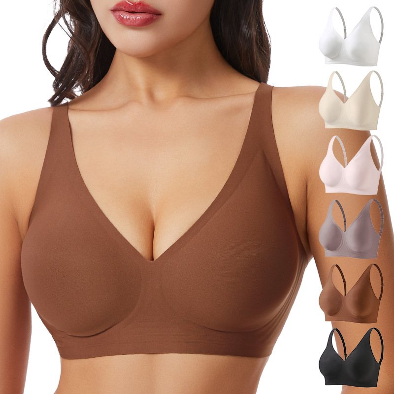 Wirefree Bra Comfort - Damen Tiefer V-Ausschnitt Nahtloser BH Ohne