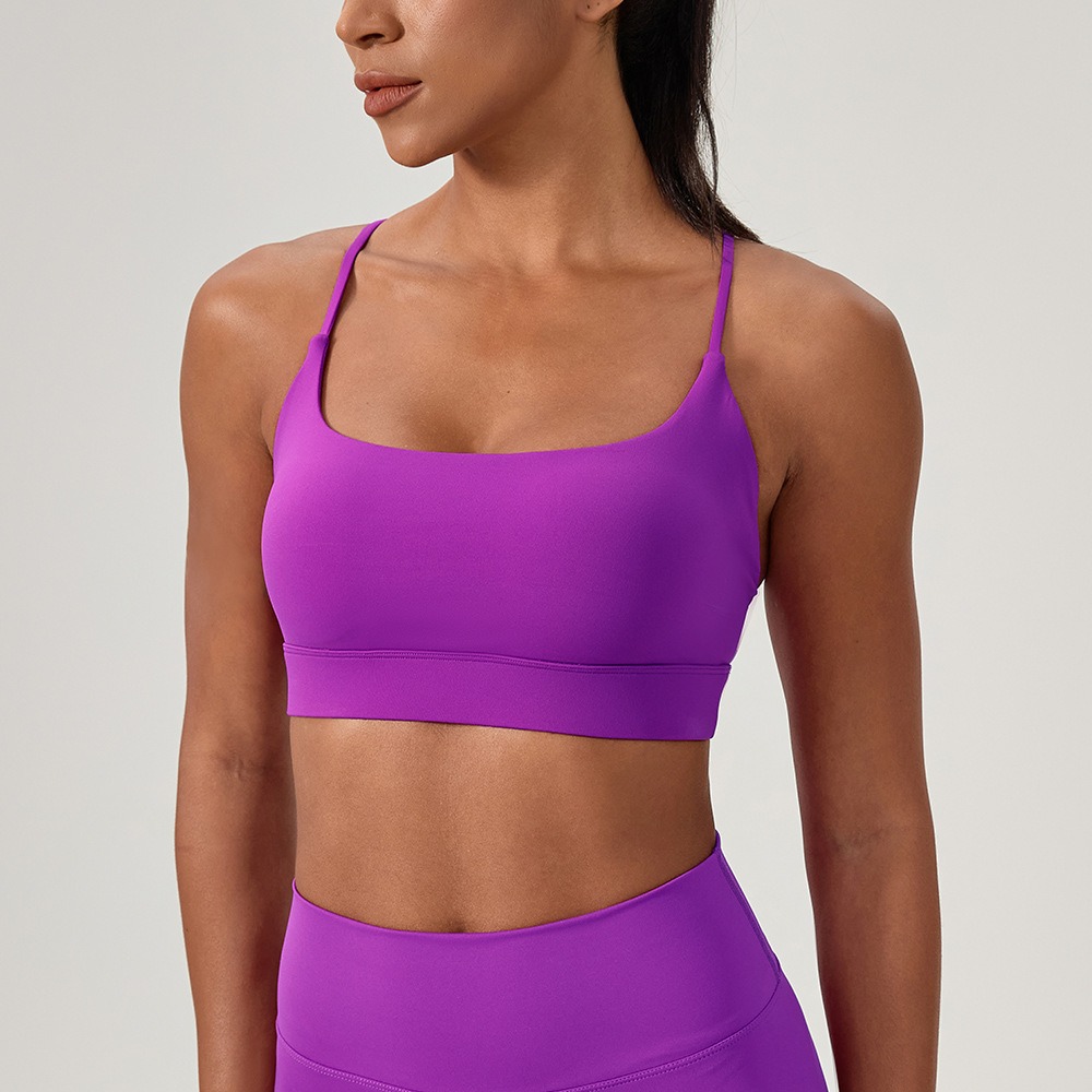 Sports Bra Racerback - Frauen Sexy Yoga Bh Cross Strap