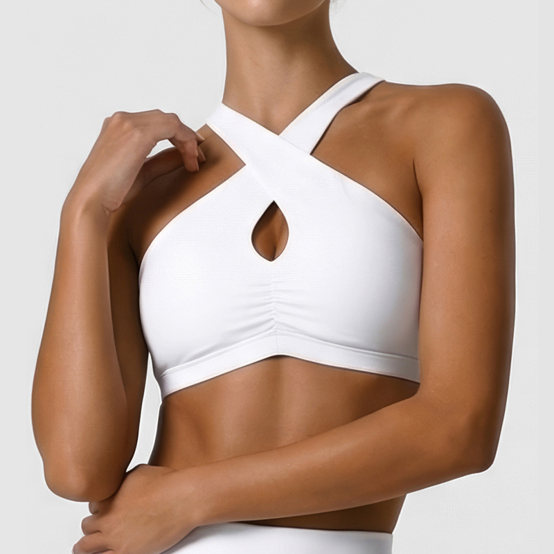 Sports Bra Racerback - Damen Weiche Sportunterwäsche Einfarbig High-Impact Gym