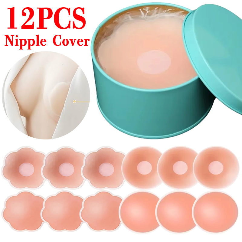 Push Up Bra Silicone - 6/12 Stück unsichtbare selbstklebende Brustpads, wiederverwendbare