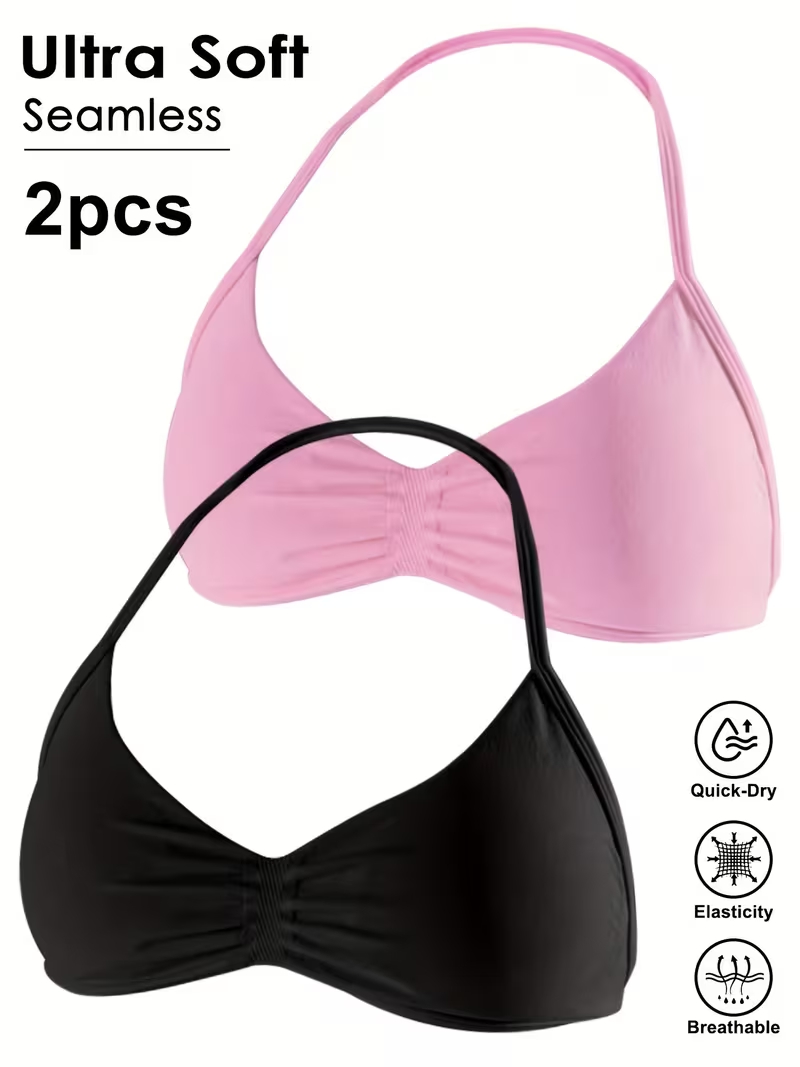 Sports Bra Racerback - 2 Stück Nahtlose Sexy Rückenfreie Gym