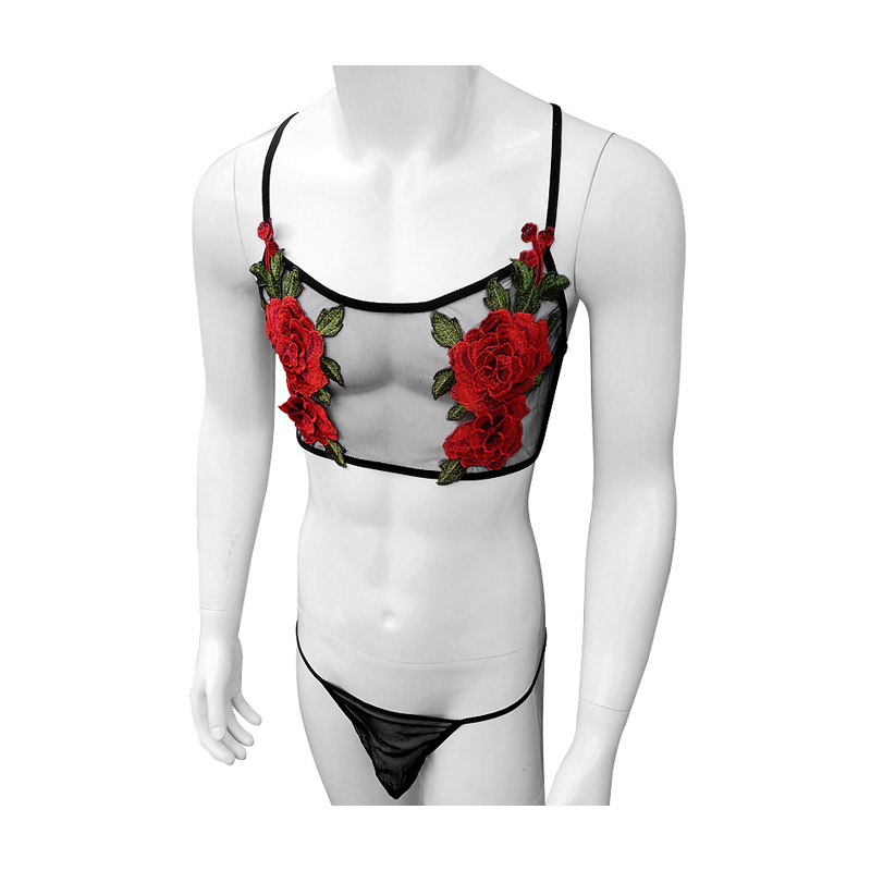 Sheer Mesh Bra - Sexy Stickerei Herren Durchsichtig Sheer Mesh