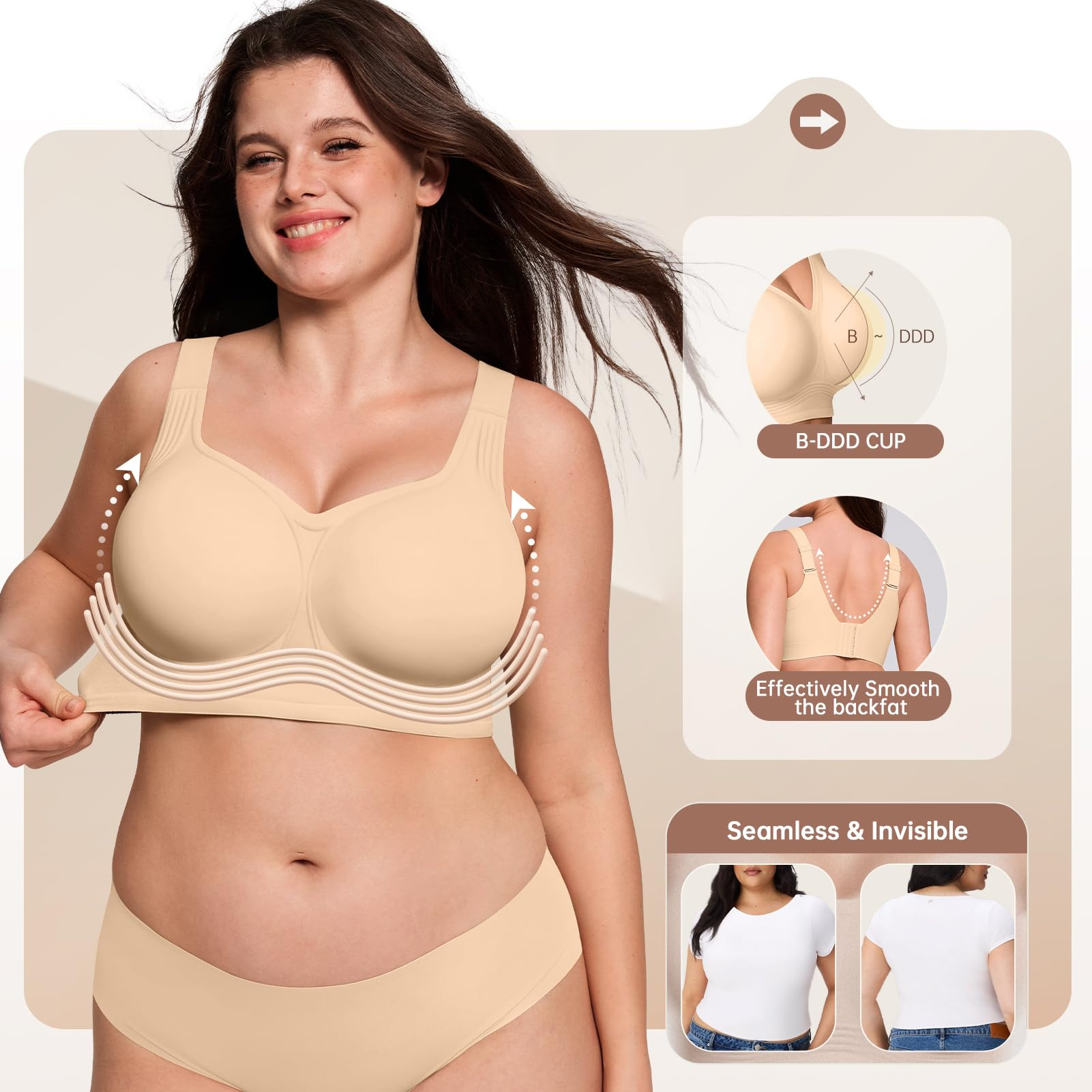 Übergrößen-BH ohne Bügel für D – Full Coverage Bra Bewertung und Preis